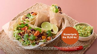 Mexicansk inspireret wrap med kød og guacamole