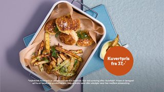 Panko-fiskedeller med urtefritter og remo