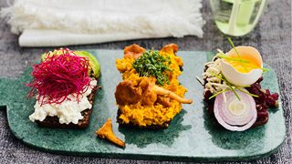 Tre slags vegetarisk smørrebrød