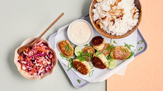 Asiatiske laksedeller med sød chilidip