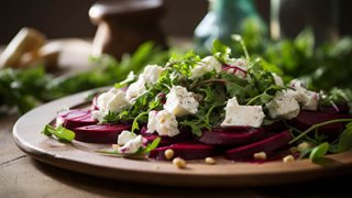 Crunchy rødbedesalat med feta og pinjekerner