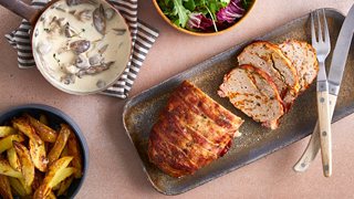 Farsbrød med svampe og gulerødder