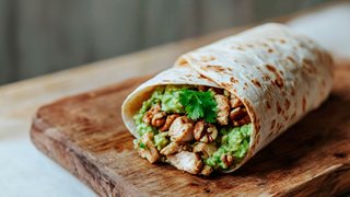 Burrito med kylling og guacamole