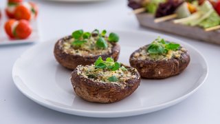 Gratinerede portobellosvampe