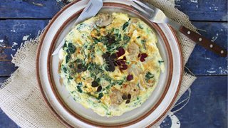 Æggekage med spinat og feta