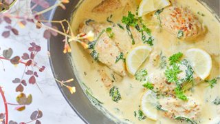 Cremet kylling med citron og parmesanost (LCHF)