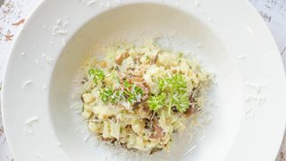 Glaskålsrisotto med svampe