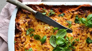 Lasagne med grøntsager og okeskød