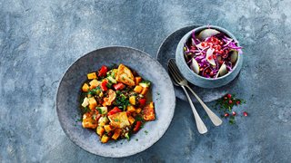 Linsegryde med halloumi
