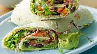 Bønne- og chorizowrap