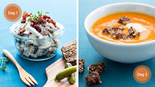 Hønsesalat og græskarsuppe