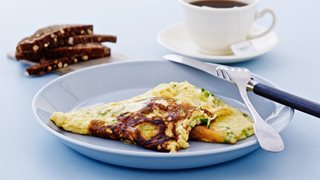 Krydret omelet med grønt