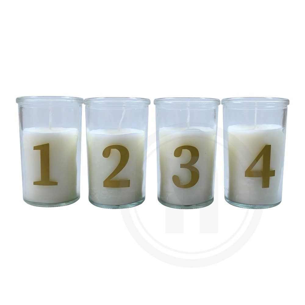 Adventslys i glas (hvid)