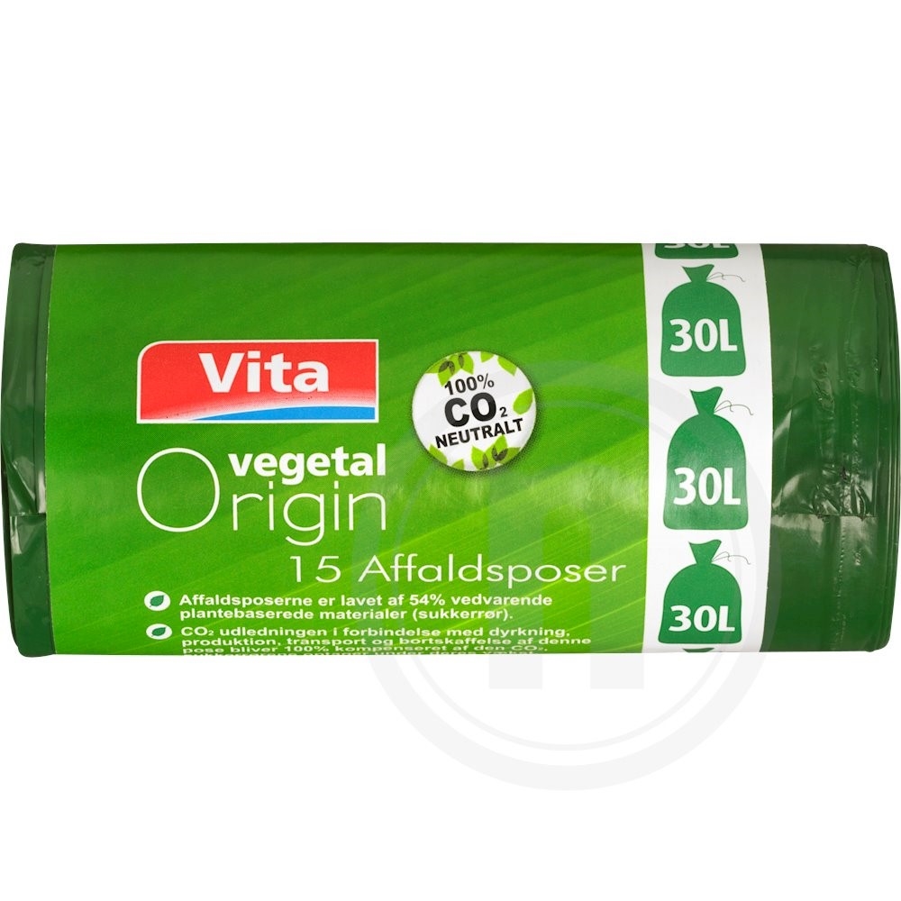Affaldsposer m. snører 30 l