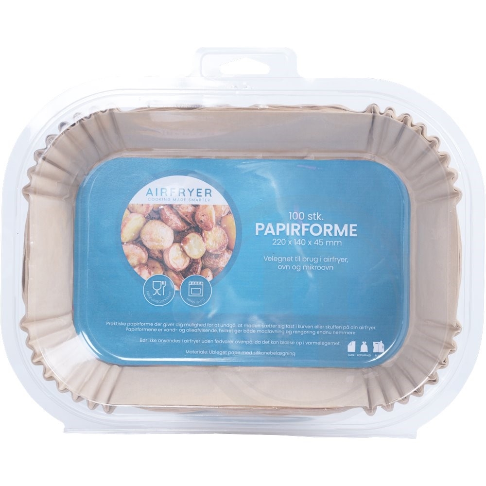 Airfryer Papirforme Ubleget