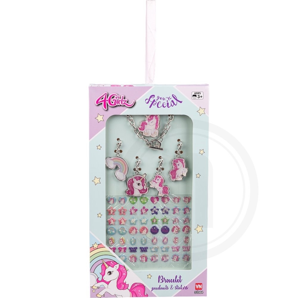 4 Girlz Armbånd med enhjørning og stickers