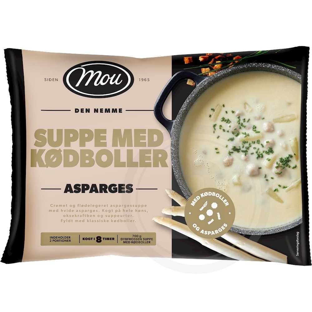 Aspargessuppe m. kødboller