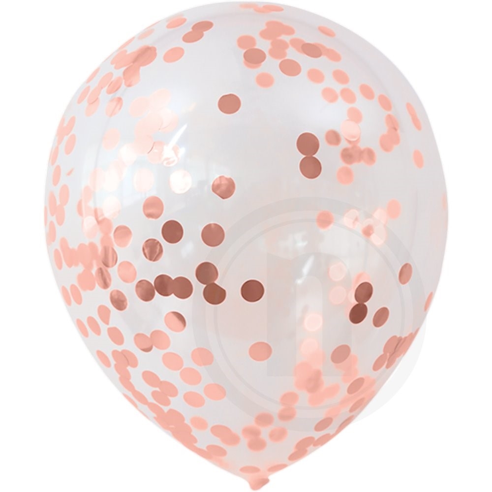Ballon m. konfetti (rosaguld)