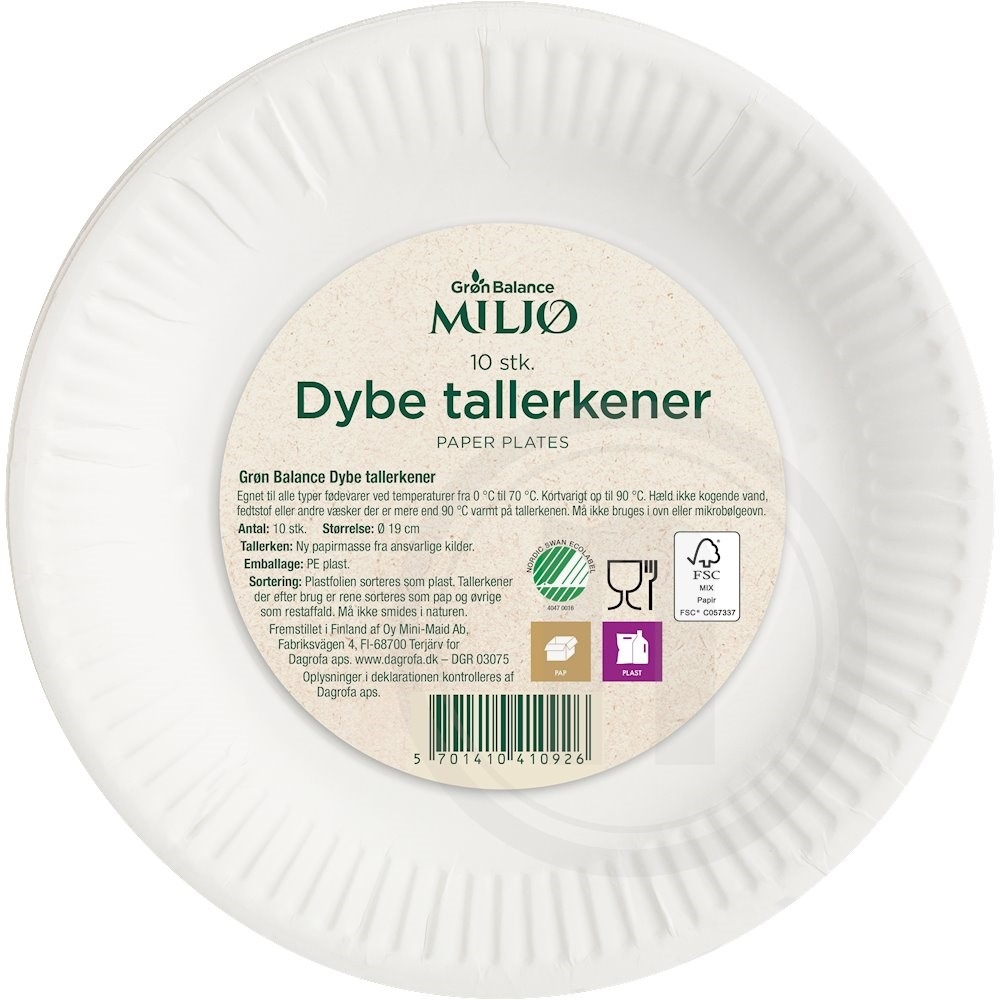 Bio dybe engangstallerkner