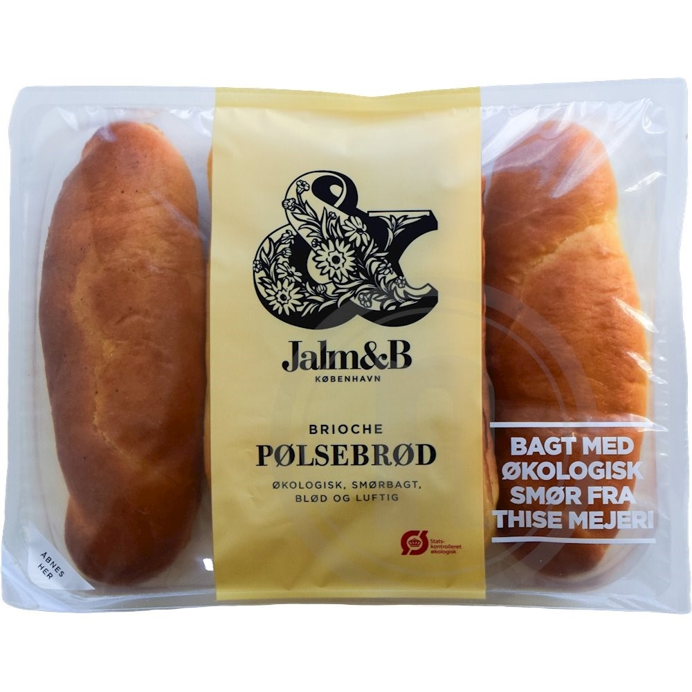 Brioche pølsebrød øko.