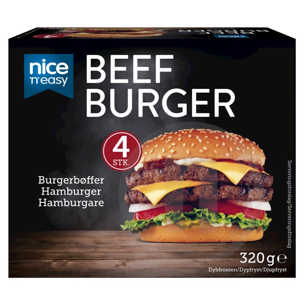 Burgerbøffer 4 stk. 320 g