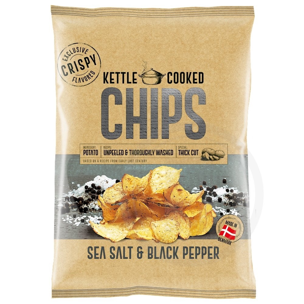 Chips m. havsalt og sort peber