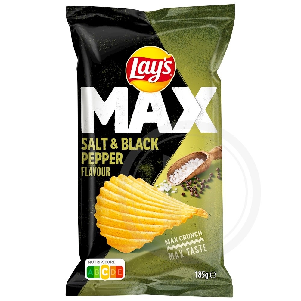 Chips m. salt og sort peber fra Lay's Leveret med