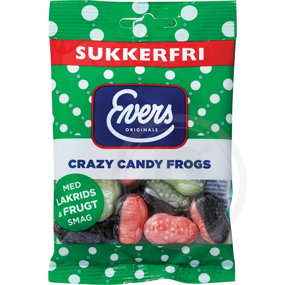 Evers Crazy Candy Frogs bolcher sukkerfri