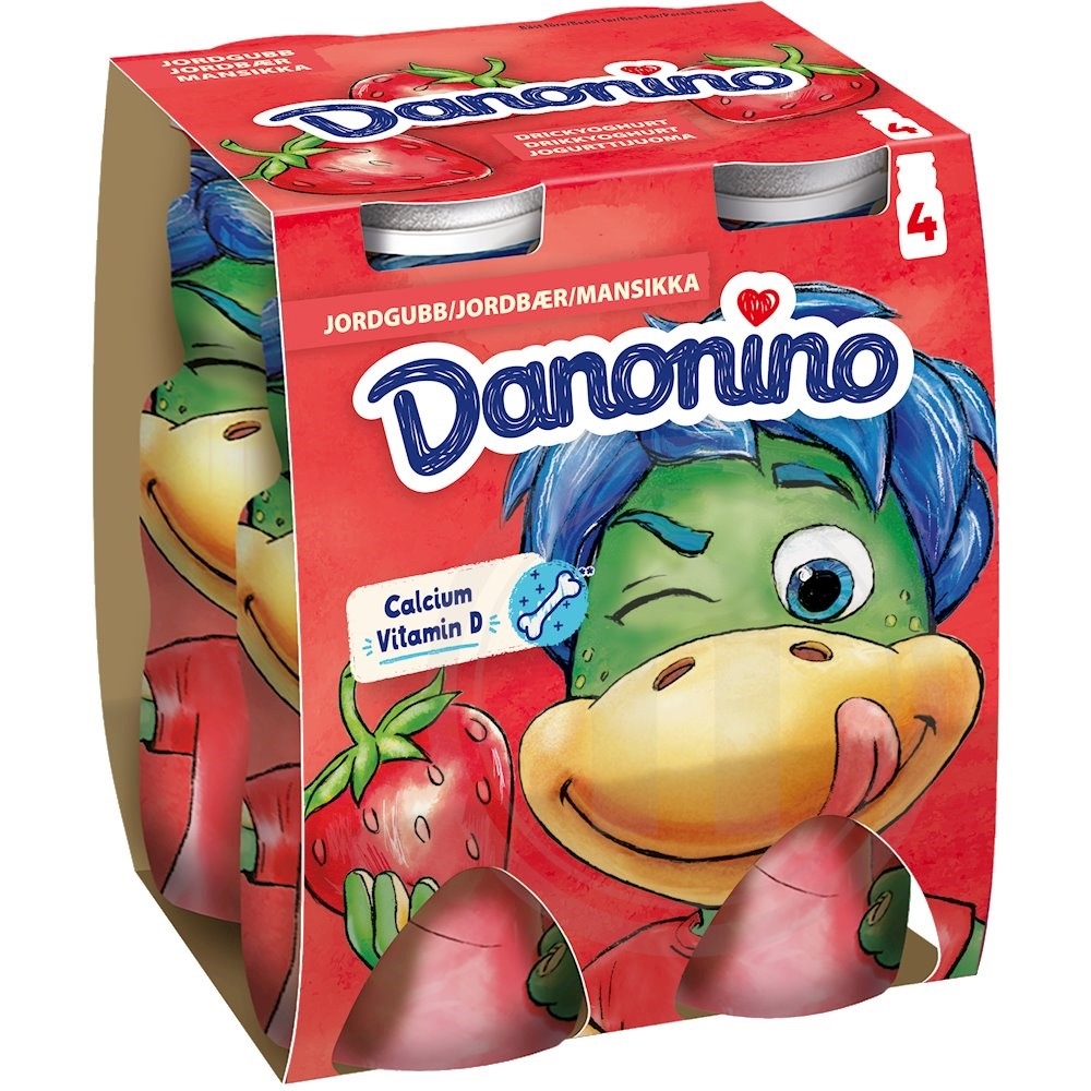 Drikkeyoghurt m. jordbær – produktbillede