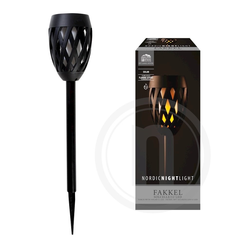 Fakkel m. 12 LED (sort)