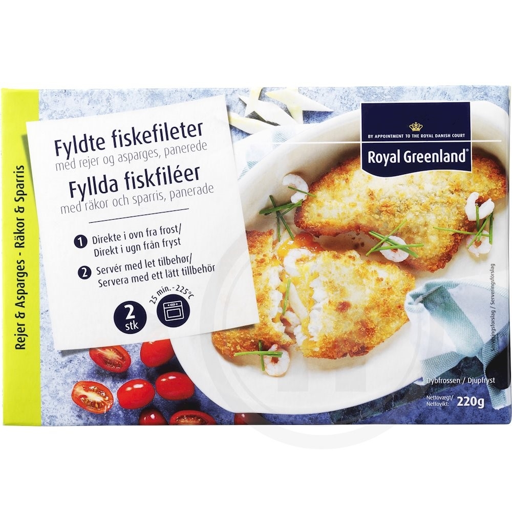 Fiskefilet paneret med rejer