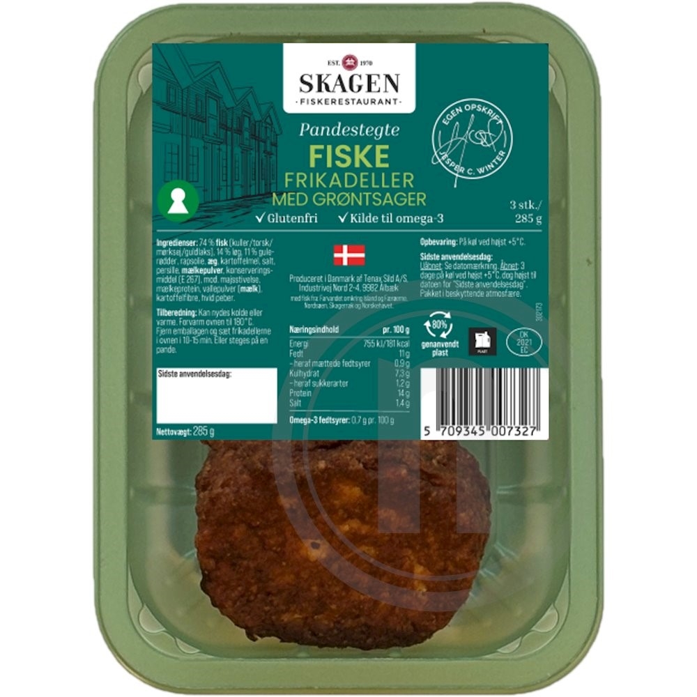 Fiskefrikadeller m. grøntsager