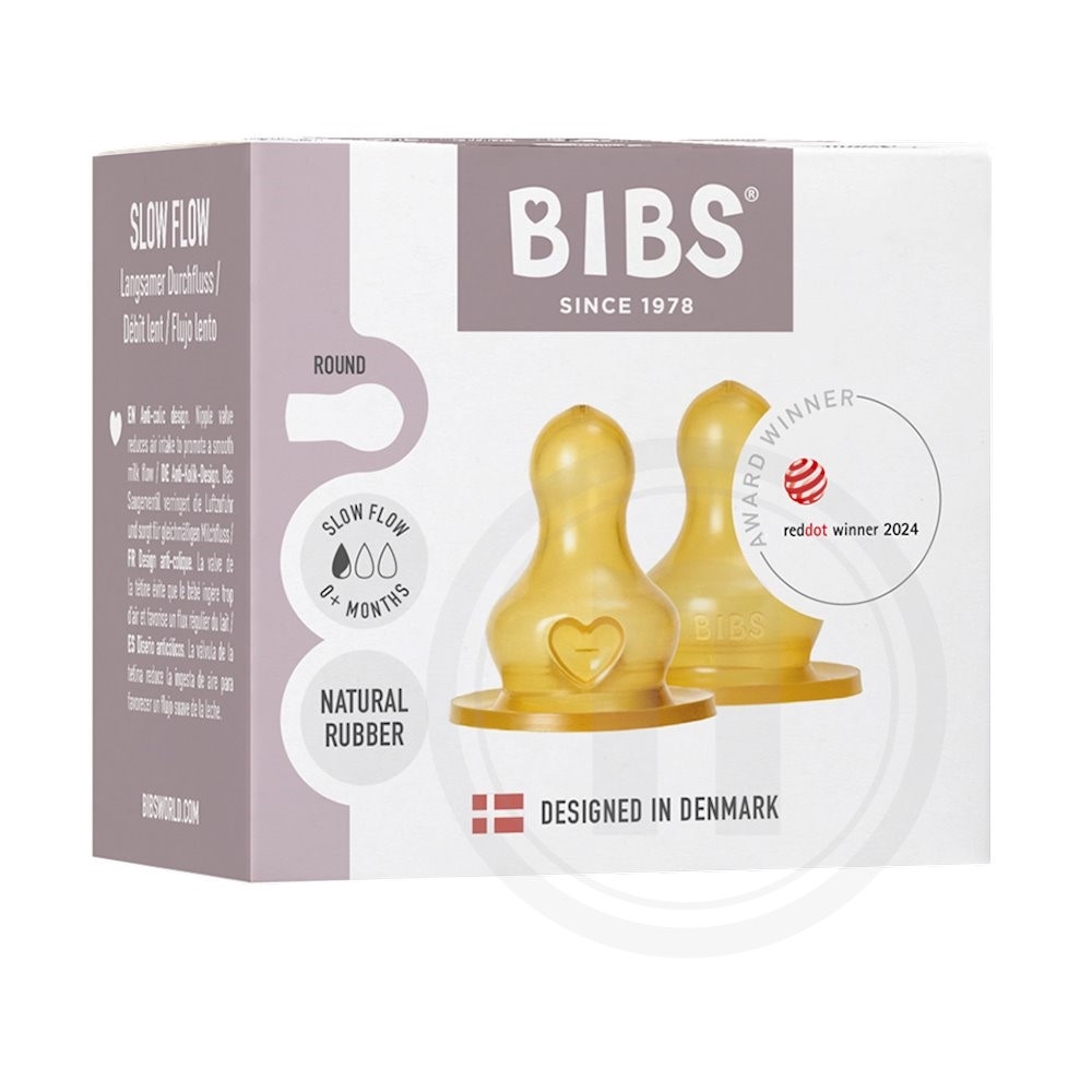 BIBS Flaskesutter Latex Slow Flow 0+ mdr 2 stk