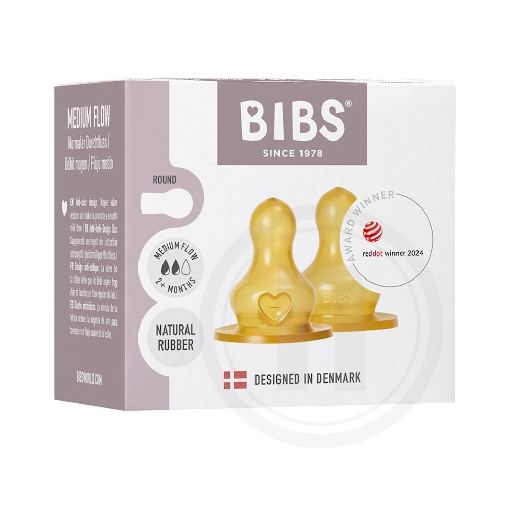 BIBS Flaskesutter Latex Medium Flow 0+ mdr 2 stk