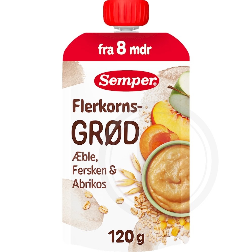 Flerkornsgrød m. æble