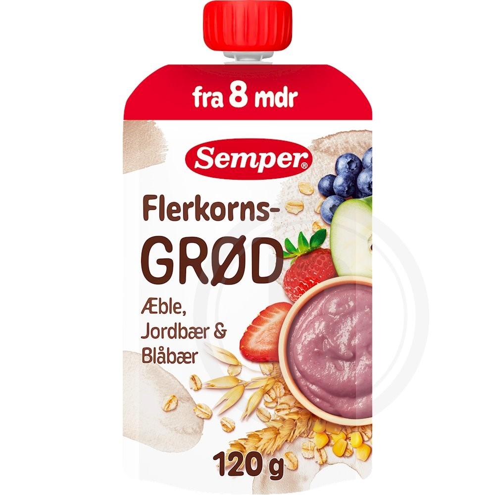 Flerkornsgrød m. blåbær