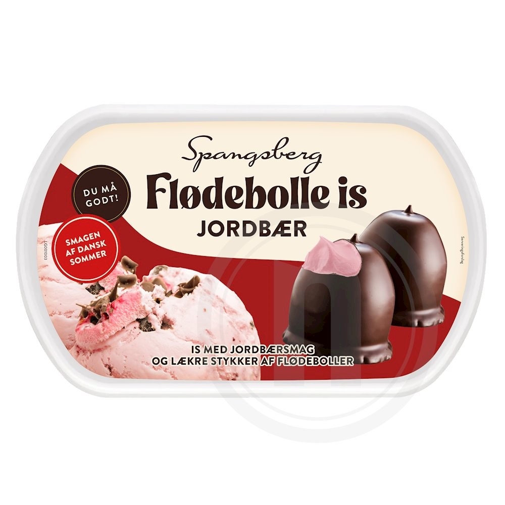 Flødebolle is m. jordbær