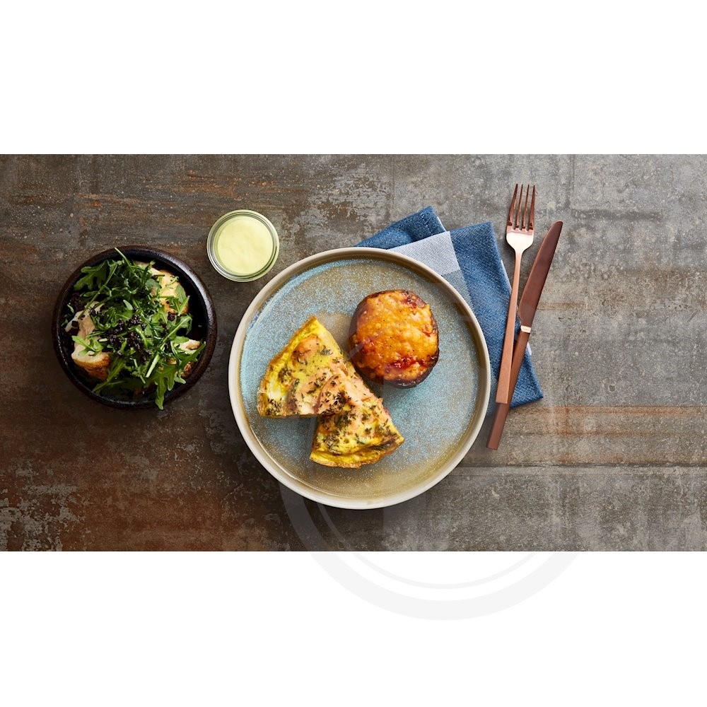 Frittata med varmrøget laks