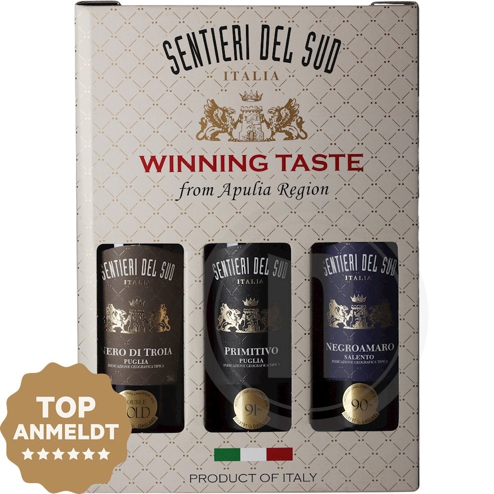 Gaveæske Apulia Rødvin