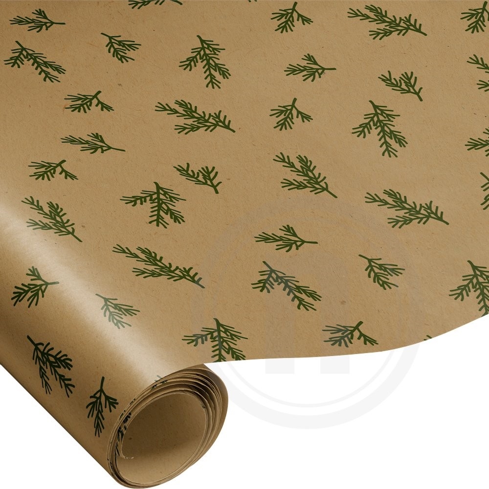 Gavepapir m. gran (natur)