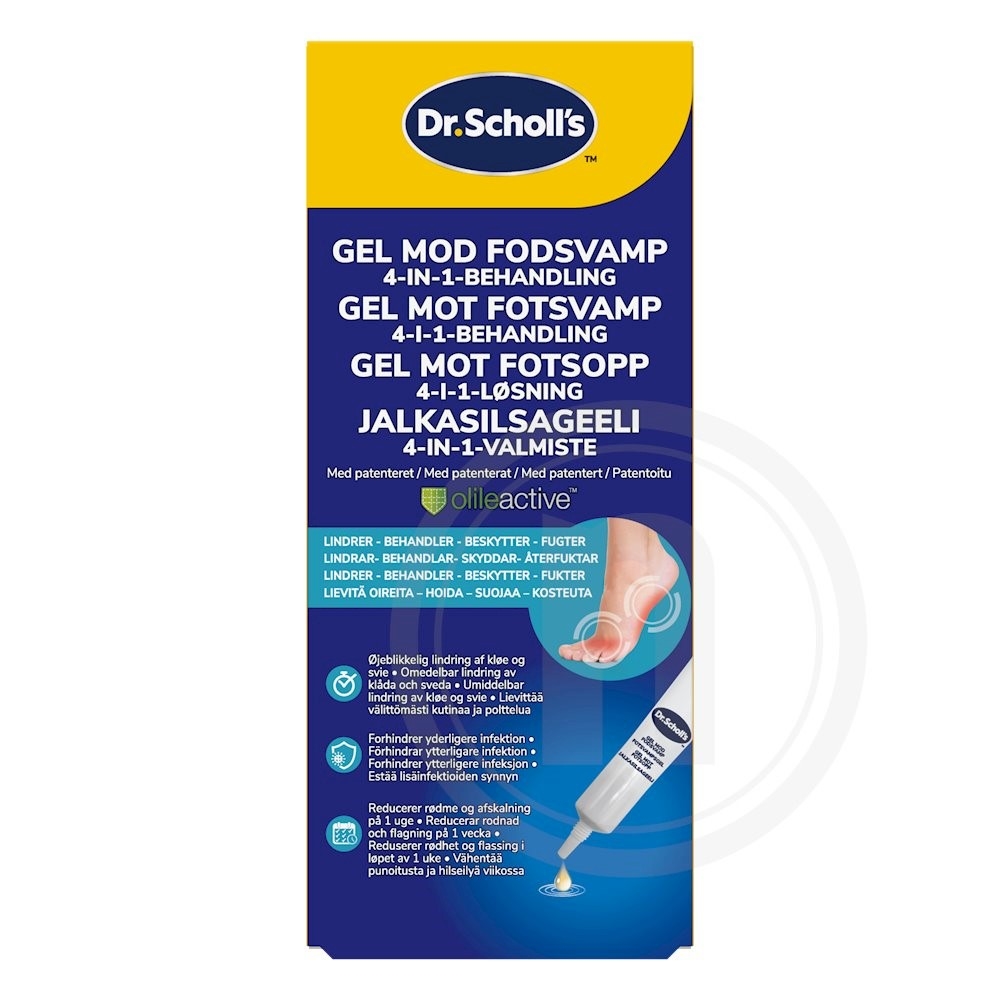 Scholl Gel mod Fodsvamp 4-i-1 med Neglefile .