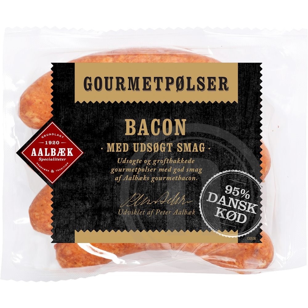 Gourmet pølser m. bacon