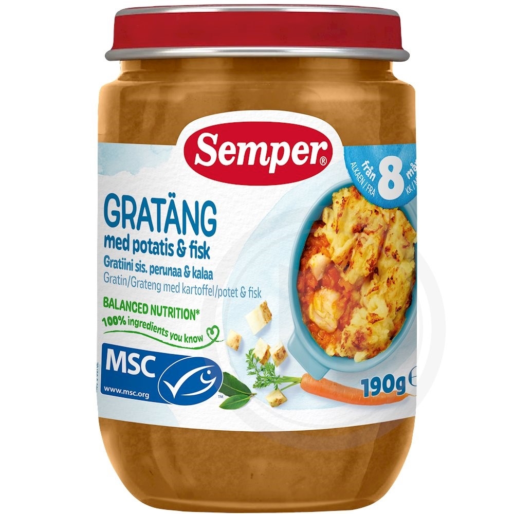 Gratin m. kartofler og fisk