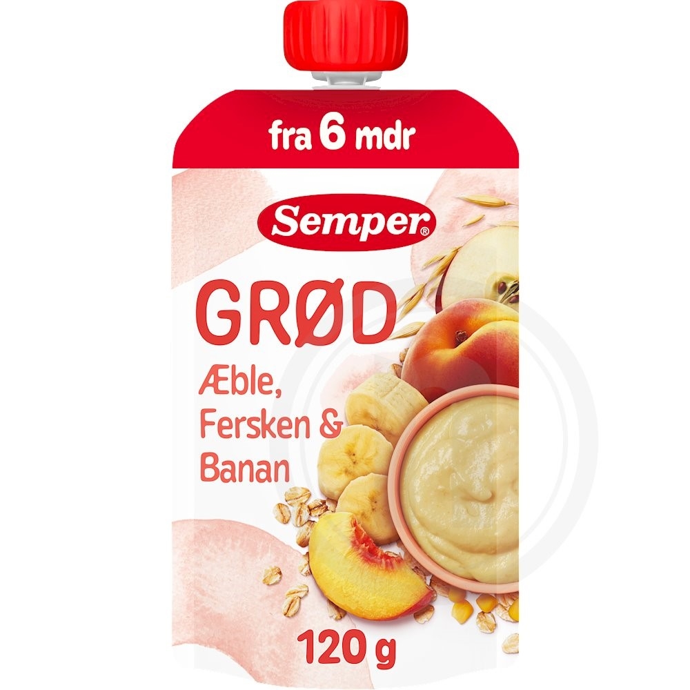 Grød m. æble og fersken