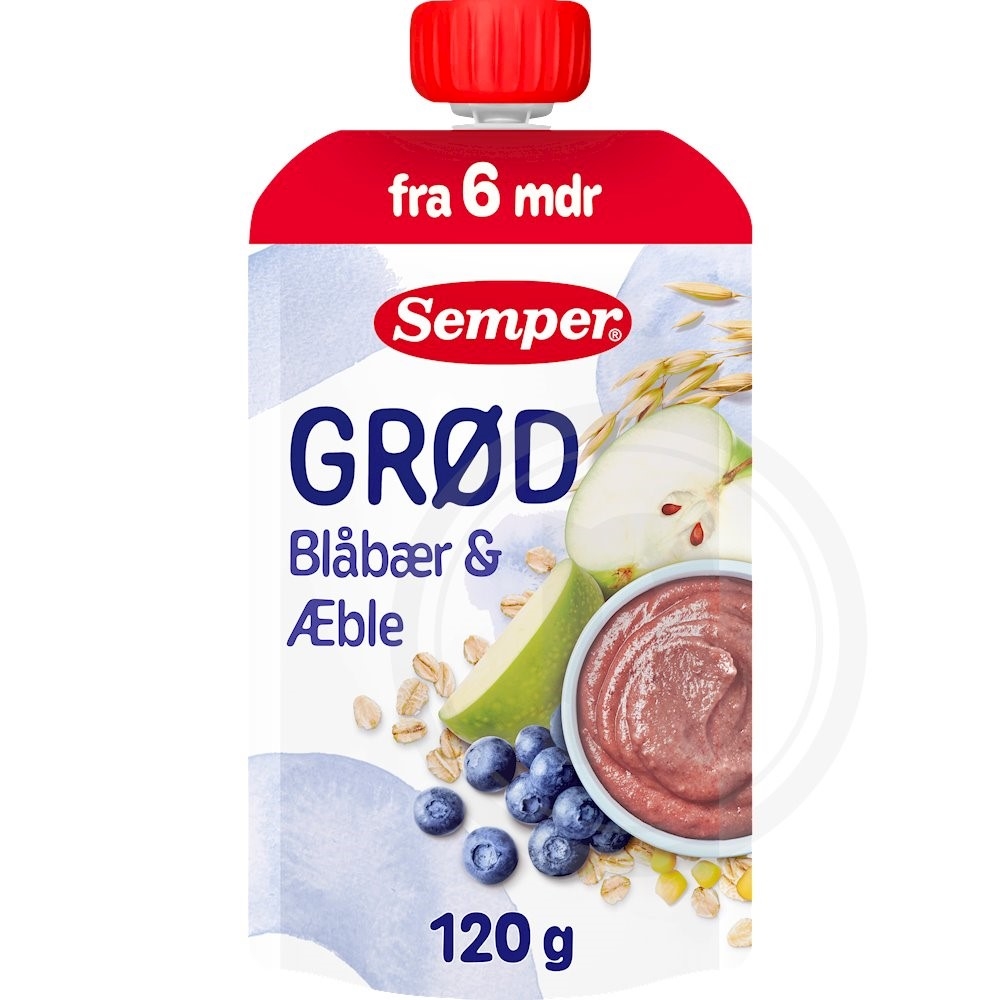 Semper Grød m. Blåbær og Æble