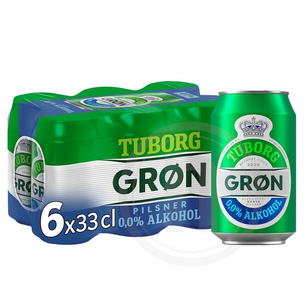 Grøn Tuborg 0,0% (dåse)