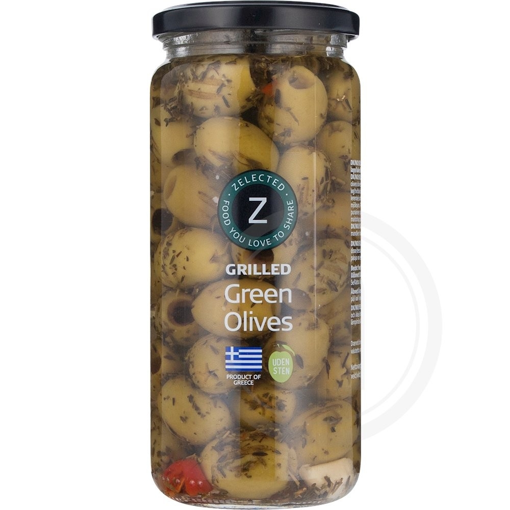 Zelected Foods Grillede Grønne Oliven Uden Sten