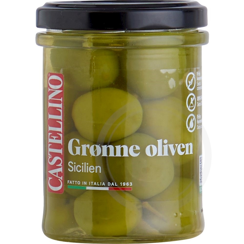 Castellino Grønne Oliven med Sten