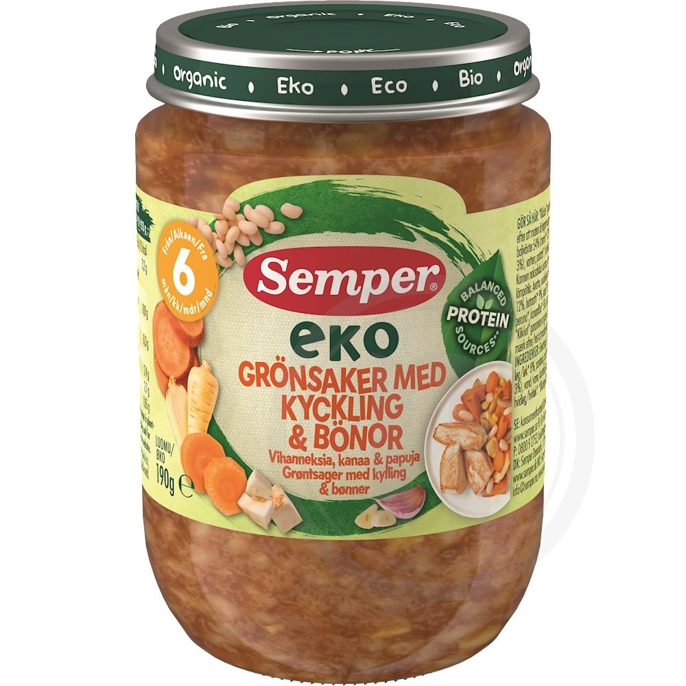 Grøntsager m. kylling øko.