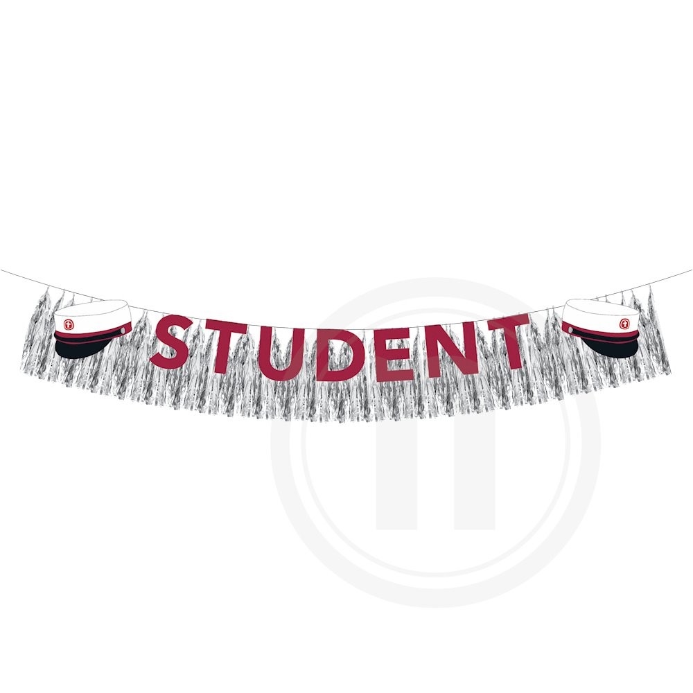 Guirlande m. 'STUDENT' (rød)